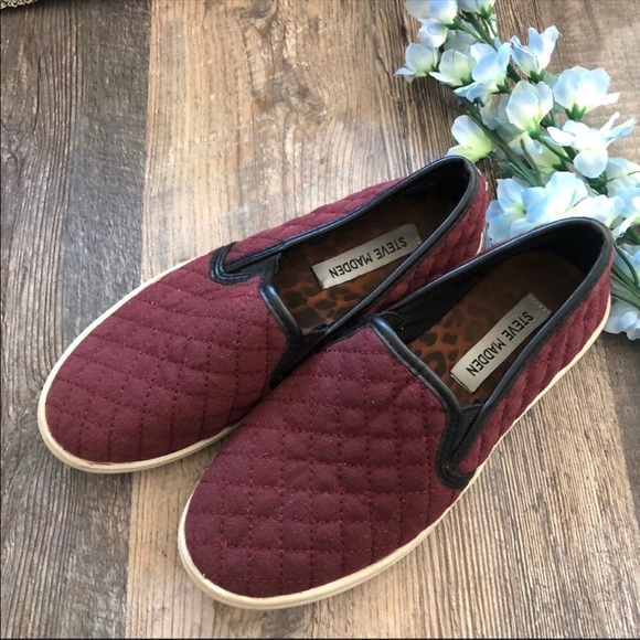 Steve Madden Shoes - Steve Madden | Burgundy Quilted Slip Ons
